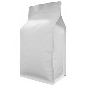 500g White Matt Flat Bottom Bag with Zip Lock [FB5] (100 per pack)