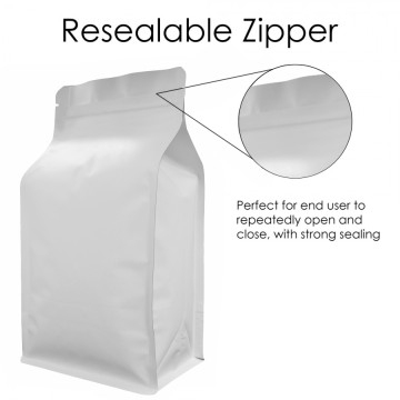 1kg Valve White Matt Flat Bottom Bag with Zip Lock [FB6] (100 per pack)