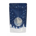 12cm x 20cm Christmas Blue Shiny Stand Up Pouch/Bag with Zip Lock