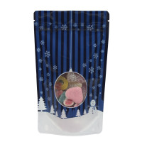 12cm x 20cm Christmas Blue Shiny Stand Up Pouch/Bag with Zip Lock (100 per pack)