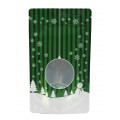 12cm x 20cm Christmas Green Shiny Stand Up Pouch/Bag with Zip Lock