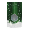 12cm x 20cm Christmas Green Shiny Stand Up Pouch/Bag with Zip Lock (100 per pack)