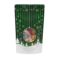 12cm x 20cm Christmas Green Shiny Stand Up Pouch/Bag with Zip Lock (100 per pack)