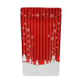 12cm x 20cm Christmas Red Shiny Stand Up Pouch/Bag with Zip Lock 