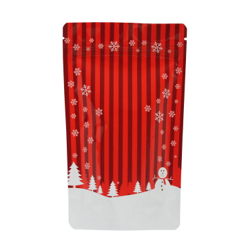12cm x 20cm Christmas Red Shiny Stand Up Pouch/Bag with Zip Lock 