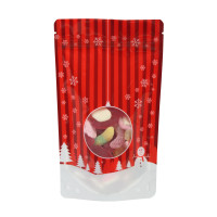 12cm x 20cm Christmas Red Shiny Stand Up Pouch/Bag with Zip Lock  (100 per pack)