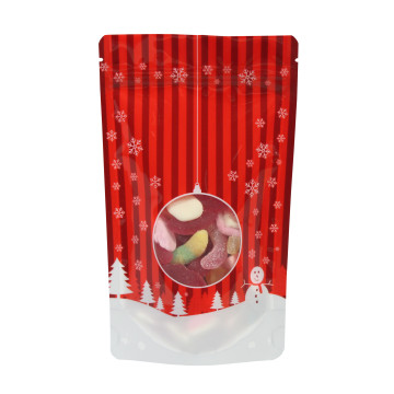 19cm x 26cm Christmas Red Shiny Stand Up Pouch/Bag with Zip Lock [SP5] (100 per pack)