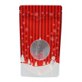 12cm x 20cm Christmas Red Shiny Stand Up Pouch/Bag with Zip Lock 