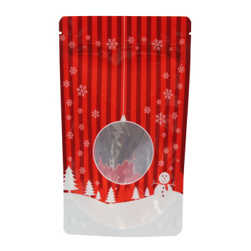 19cm x 26cm Christmas Red Shiny Stand Up Pouch/Bag with Zip Lock [SP5] (100 per pack)