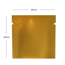 60mm x 60mm  Gold Matt 3 Side Seal Pouches