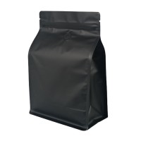 2.5kg 220x410mm Black Matt Flat Bottom With Valve Stand Up Pouch/Bag with Zip Lock