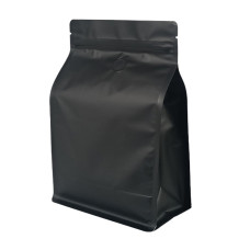 250g Valve Black Matt Flat Bottom Bag with Zip Lock [FB4] (100 per pack)