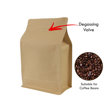 1kg Valve Kraft Paper Flat Bottom Bag with Zip Lock [FB6] (100 per pack)