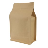 1kg Kraft Paper Flat Bottom With Valve Stand Up Pouch/Bag with Zip Lock [FB6]