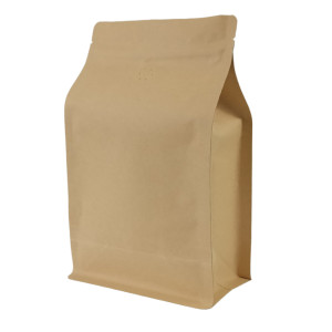 500g Valve Kraft Paper Flat Bottom Bag with Zip Lock [FB5] (100 per pack)