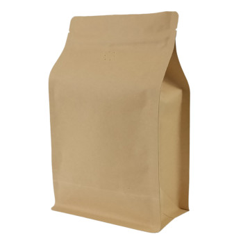 1kg Kraft Paper Flat Bottom With Valve Stand Up Pouch/Bag with Zip Lock [FB6] (100 per pack)