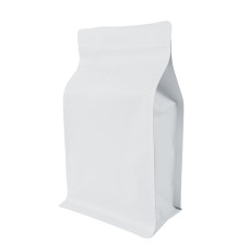 1kg White Matt Flat Bottom With Valve Stand Up Pouch/Bag with Zip Lock [FB6] (100 per pack)