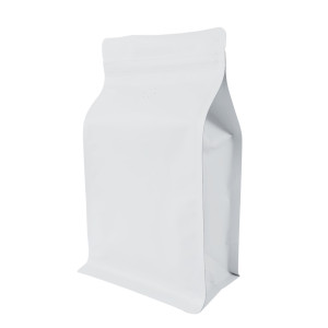 250g Valve White Matt Flat Bottom Bag with Zip Lock [FB4] (100 per pack)