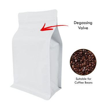 1kg Valve White Matt Flat Bottom Bag with Zip Lock [FB6] (100 per pack)