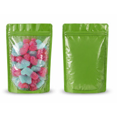 250g Clear / Green Shiny Stand Up Pouch/Bag with Zip Lock [SP4] (100 per pack)