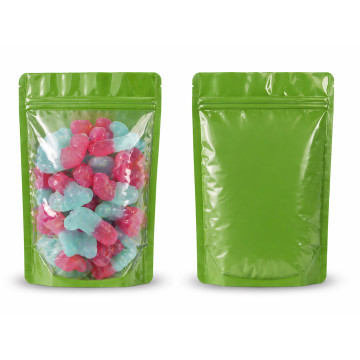 250g Clear / Green Shiny Stand Up Pouch/Bag with Zip Lock [SP4] (100 per pack)