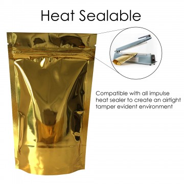 3kg Gold Shiny Stand Up Pouch/Bag with Zip Lock [SP7]