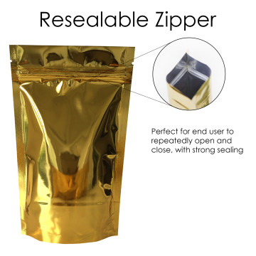 3kg Gold Shiny Stand Up Pouch/Bag with Zip Lock [SP7] (100 per pack)