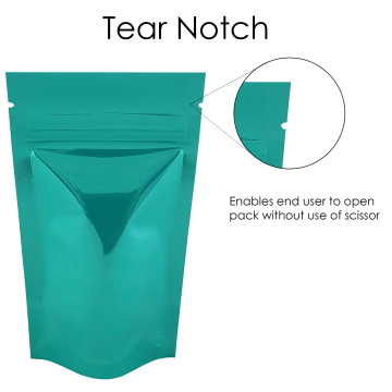 40g Turquoise Shiny Stand Up Pouch/Bag with Zip Lock [SP1] (100 per pack)