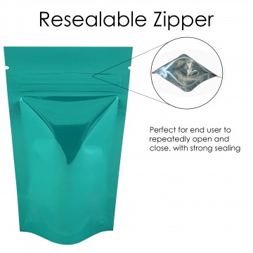 40g Turquoise Shiny Stand Up Pouch/Bag with Zip Lock [SP1]