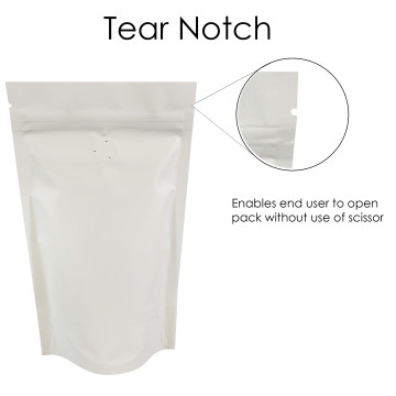 500g White Paper With Valve Stand Up Pouch/Bag with Zip Lock [SP5] (100 per pack)