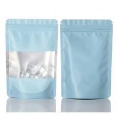 100x150mm Window Blue Matt Stand Up Pouch/Bag With Zip Lock (100 per pack)
