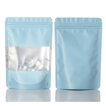 [SAMPLE] 120mm x 200mm Window Blue Matt Stand Up Pouch/Bag with Zip Lock (100 per pack)