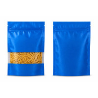 250g Window Blue Matt Stand Up Pouch/Bag with Zip Lock [SP4] (100 per pack)