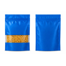 250g Window Blue Matt Stand Up Pouch/Bag with Zip Lock [SP4] (100 per pack)