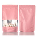 [SAMPLE] 120mm x 200mm Window Pink Matt Stand Up Pouch/Bag with Zip Lock