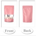 [SAMPLE] 120mm x 200mm Window Pink Matt Stand Up Pouch/Bag with Zip Lock