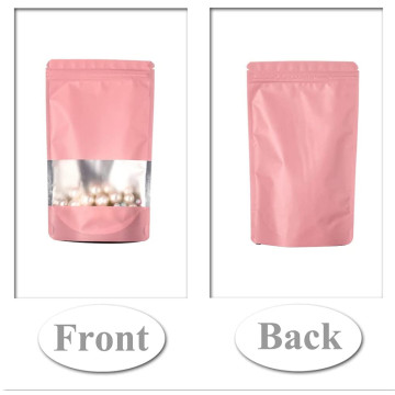 [SAMPLE] 120mm x 200mm Window Pink Matt Stand Up Pouch/Bag with Zip Lock