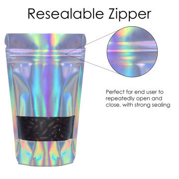 100g Window Holographic Stand Up Pouch/Bag with Zip Lock [SP9] (100 per pack)