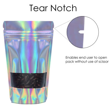 100g Window Holographic Stand Up Pouch/Bag with Zip Lock [SP9] (100 per pack)