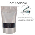 [SAMPLE] 100g Window Silver Matt With Valve Stand Up Pouch/Bag with Zip Lock [SP9]