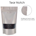 [SAMPLE] 100g Window Silver Matt With Valve Stand Up Pouch/Bag with Zip Lock [SP9]
