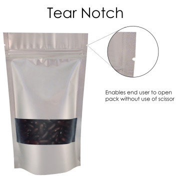 [SAMPLE] 100g Window Silver Matt With Valve Stand Up Pouch/Bag with Zip Lock [SP9]