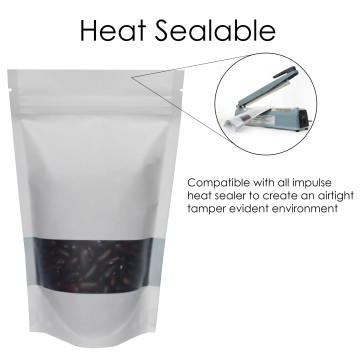 70g Window White Matt Stand Up Pouch/Bag with Zip Lock [SP2] (100 per pack)