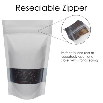 70g Window White Matt Stand Up Pouch/Bag with Zip Lock [SP2] (100 per pack)