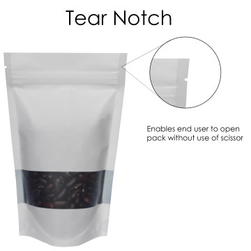 70g Window White Matt Stand Up Pouch/Bag with Zip Lock [SP2] (100 per pack)
