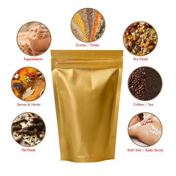 70g Gold Matt Stand Up Pouch/Bag with Zip Lock [SP2] (100 per pack)