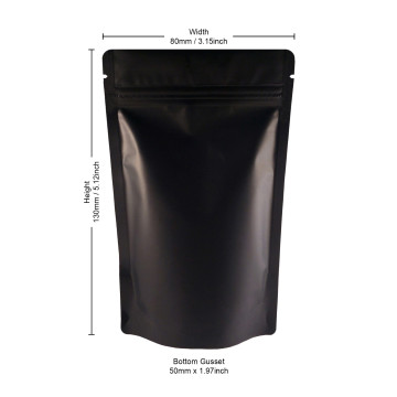 40g Black Matt Stand Up Pouch/Bag with Zip Lock [SP1] (100 per pack)