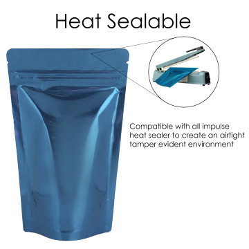 150g Blue Shiny Stand Up Pouch/Bag with Zip Lock [SP3] (100 per pack)