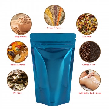 150g Blue Shiny Stand Up Pouch/Bag with Zip Lock [SP3]