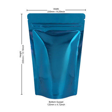 1kg Blue Shiny Stand Up Pouch/Bag with Zip Lock [SP6] (100 per pack)